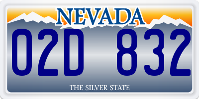 NV license plate 02D832