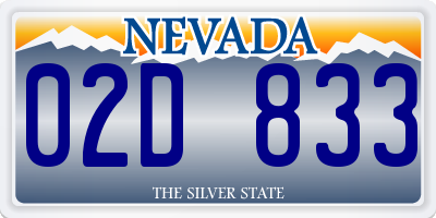 NV license plate 02D833