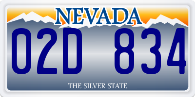 NV license plate 02D834