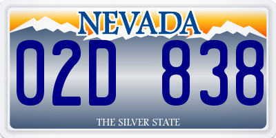 NV license plate 02D838