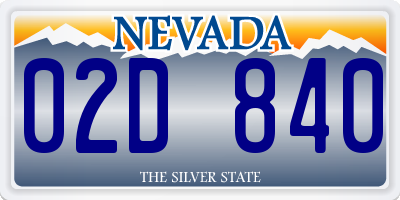 NV license plate 02D840