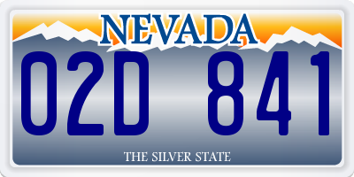 NV license plate 02D841