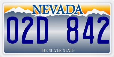 NV license plate 02D842