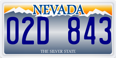 NV license plate 02D843