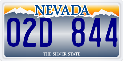 NV license plate 02D844