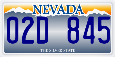 NV license plate 02D845