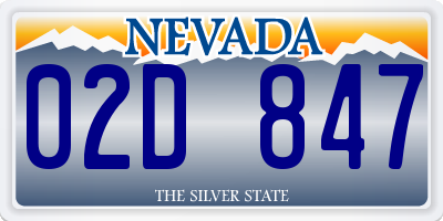 NV license plate 02D847
