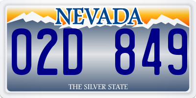 NV license plate 02D849