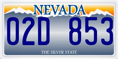 NV license plate 02D853