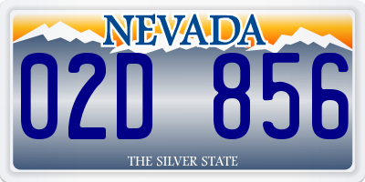 NV license plate 02D856