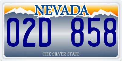 NV license plate 02D858