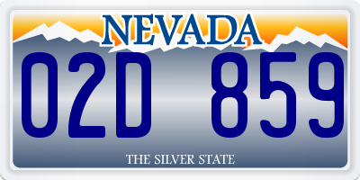 NV license plate 02D859