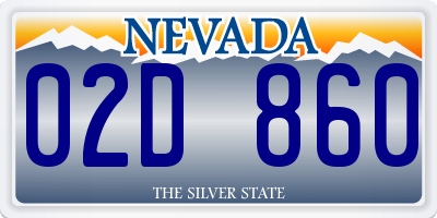 NV license plate 02D860