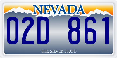 NV license plate 02D861