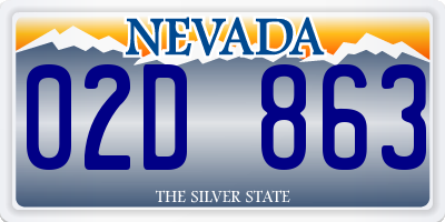 NV license plate 02D863