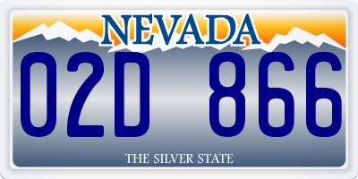 NV license plate 02D866