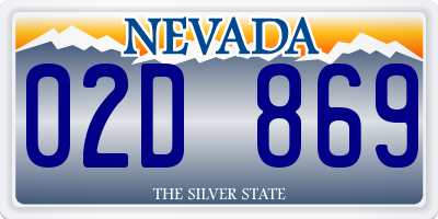 NV license plate 02D869