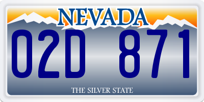 NV license plate 02D871