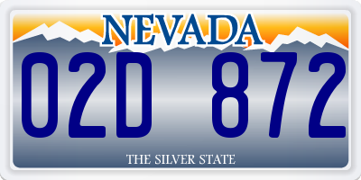 NV license plate 02D872