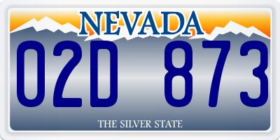 NV license plate 02D873