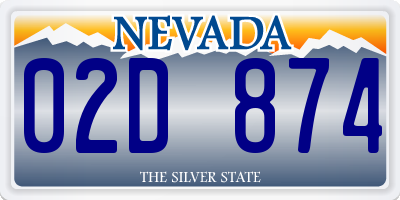 NV license plate 02D874