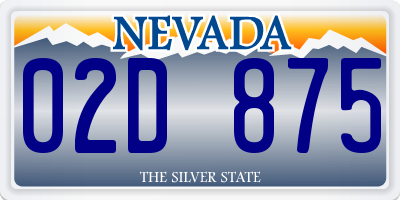 NV license plate 02D875