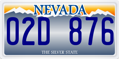 NV license plate 02D876