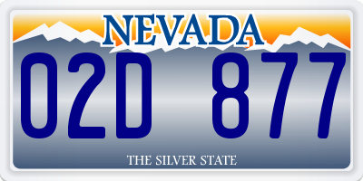 NV license plate 02D877