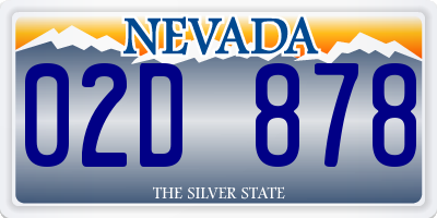 NV license plate 02D878