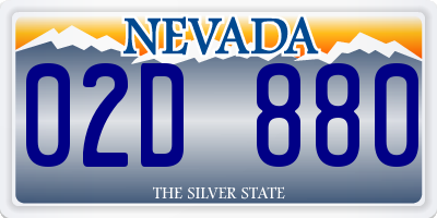 NV license plate 02D880