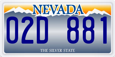 NV license plate 02D881