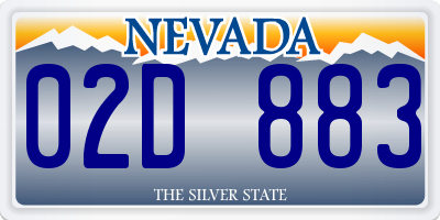 NV license plate 02D883