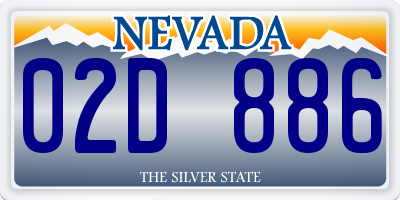 NV license plate 02D886