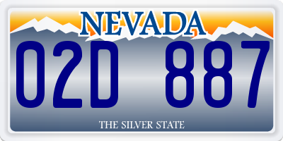 NV license plate 02D887