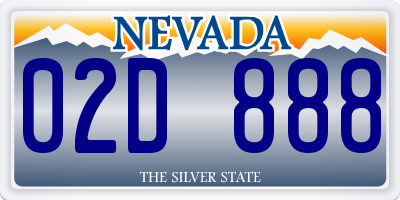 NV license plate 02D888