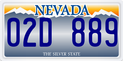 NV license plate 02D889