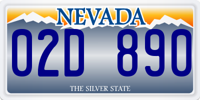 NV license plate 02D890