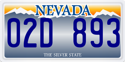 NV license plate 02D893