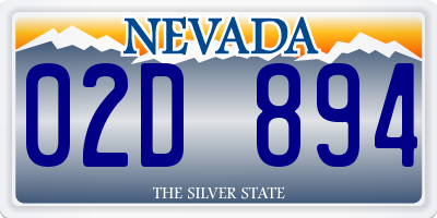 NV license plate 02D894