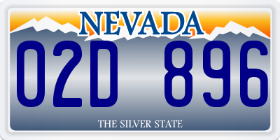 NV license plate 02D896