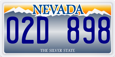 NV license plate 02D898