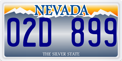 NV license plate 02D899