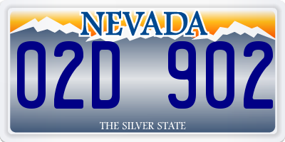 NV license plate 02D902