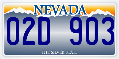 NV license plate 02D903