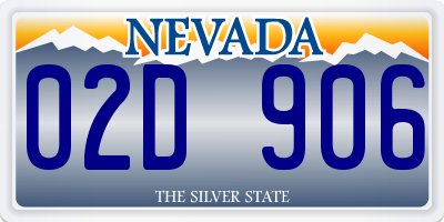 NV license plate 02D906