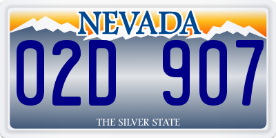 NV license plate 02D907