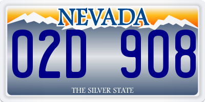 NV license plate 02D908