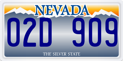 NV license plate 02D909