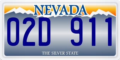 NV license plate 02D911