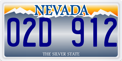 NV license plate 02D912